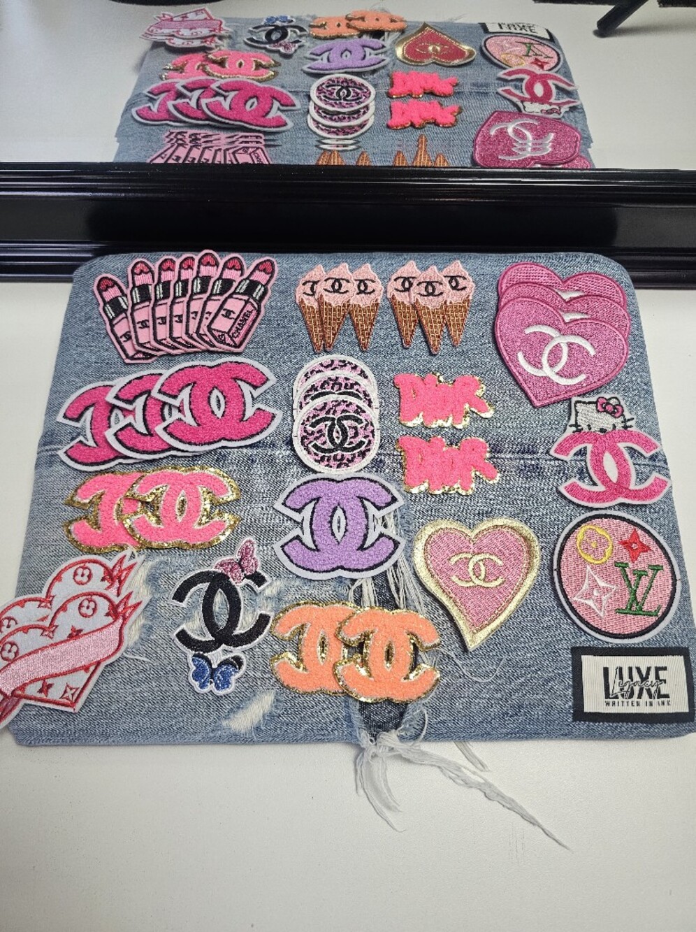 Designer-Inspired Pink Patch Set for Women Accessories